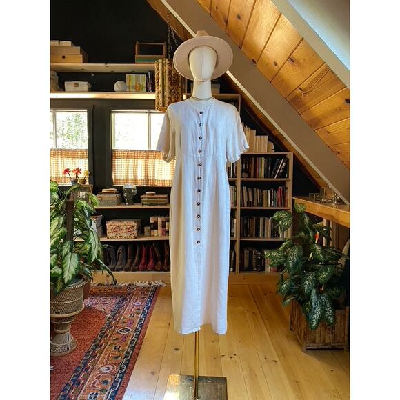 Linen Dress Button Down Linen - Picture 3 of 7